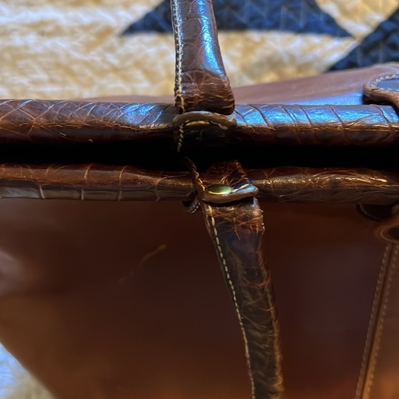 Large vintage Brahmin tote leather satchel - Picture 14 of 14